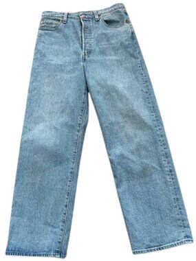 Levi’s Wedgie Big E Blue High Rise Button Fly Straight Irregular Jeans - Size 28